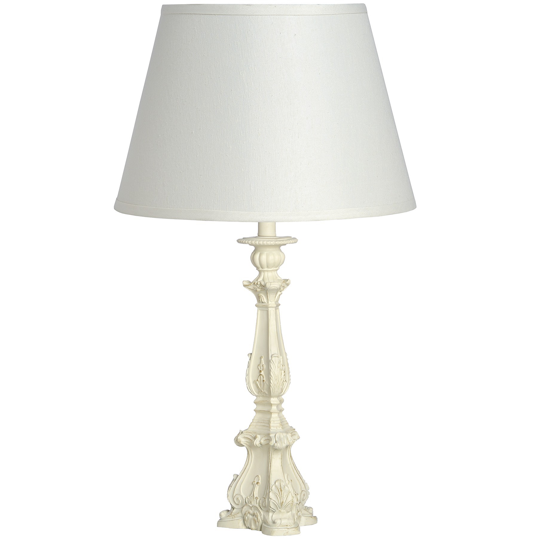 Estila Bíla provence vyřezávaná stolní lampa CHAUMONT 70cm