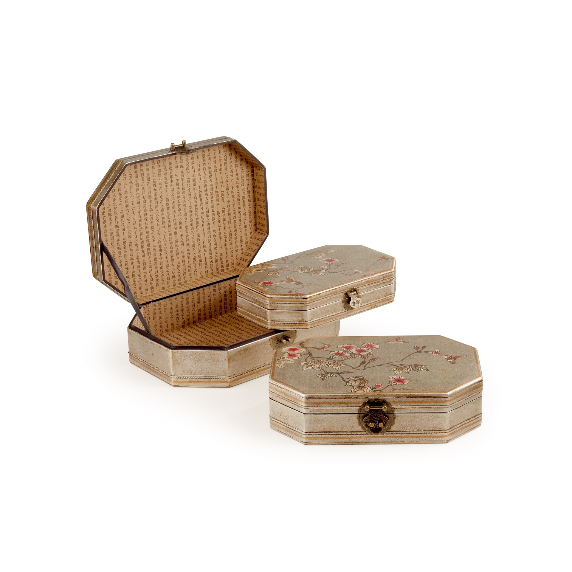 Estila Sada tří kožených boxů