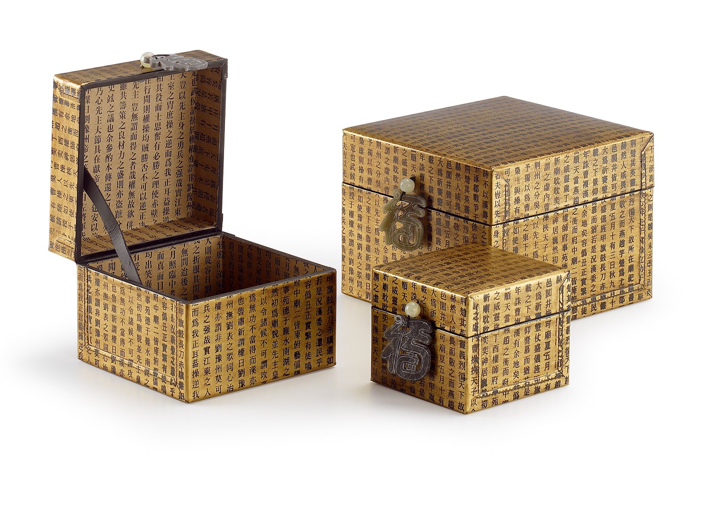 Estila Sada tří kožených boxů 19x19cm