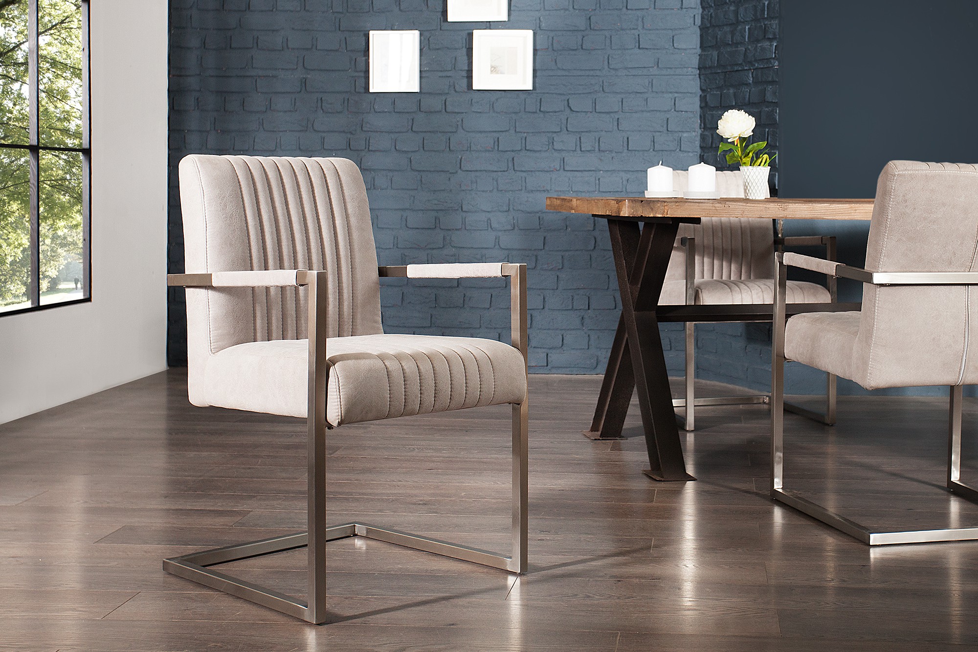 Estila Designová jídelní židle Inspirativní šedá