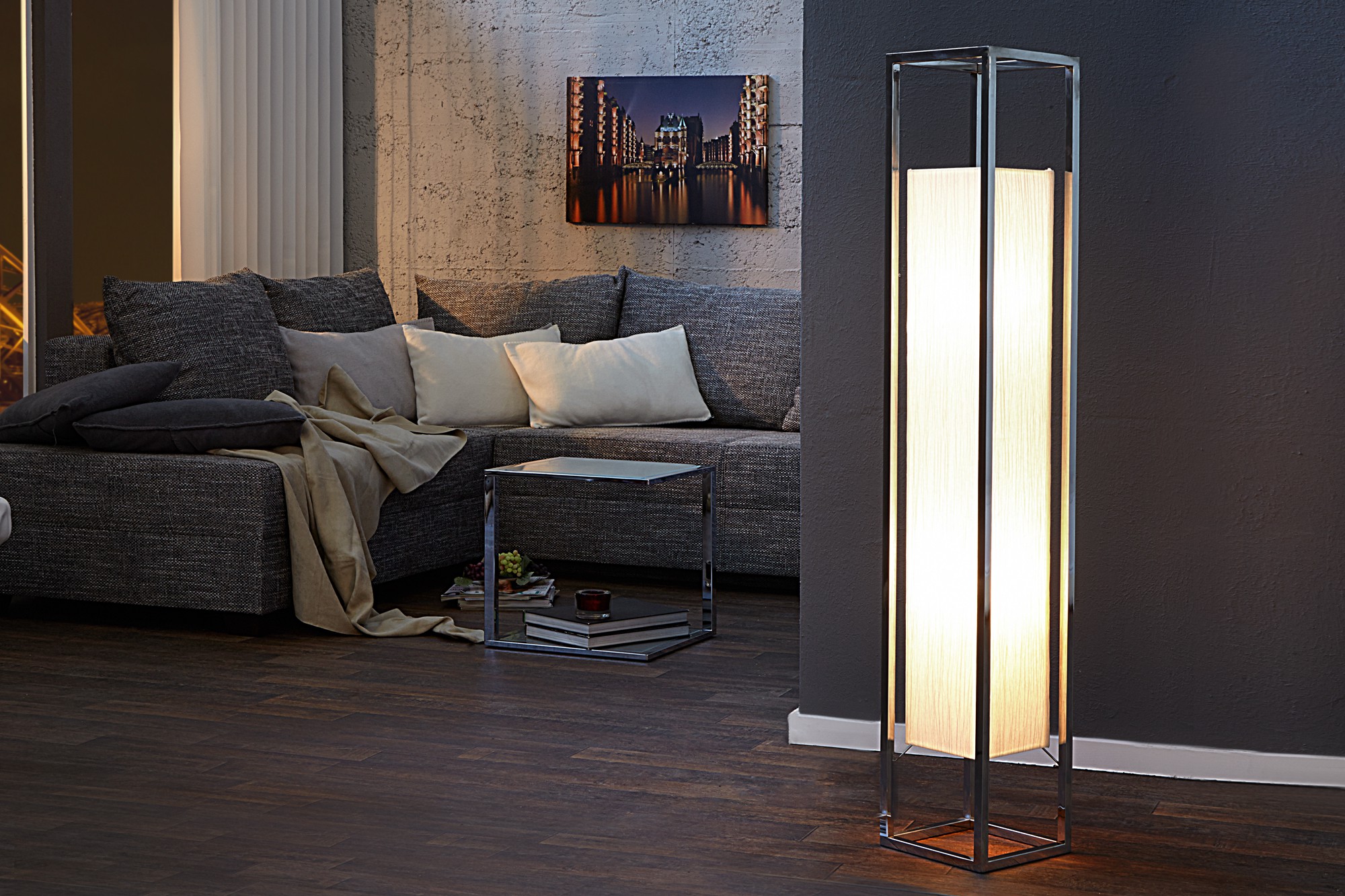 Levně Estila Luxusní designová stojací lampa Agapune 120 cm bílá