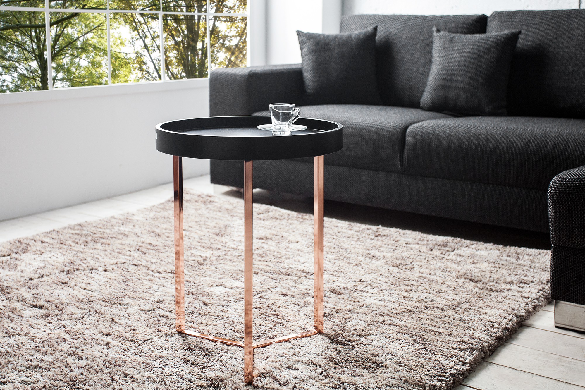Levně Estila Designový elegantní konferenční stolek Modul 40 cm černý