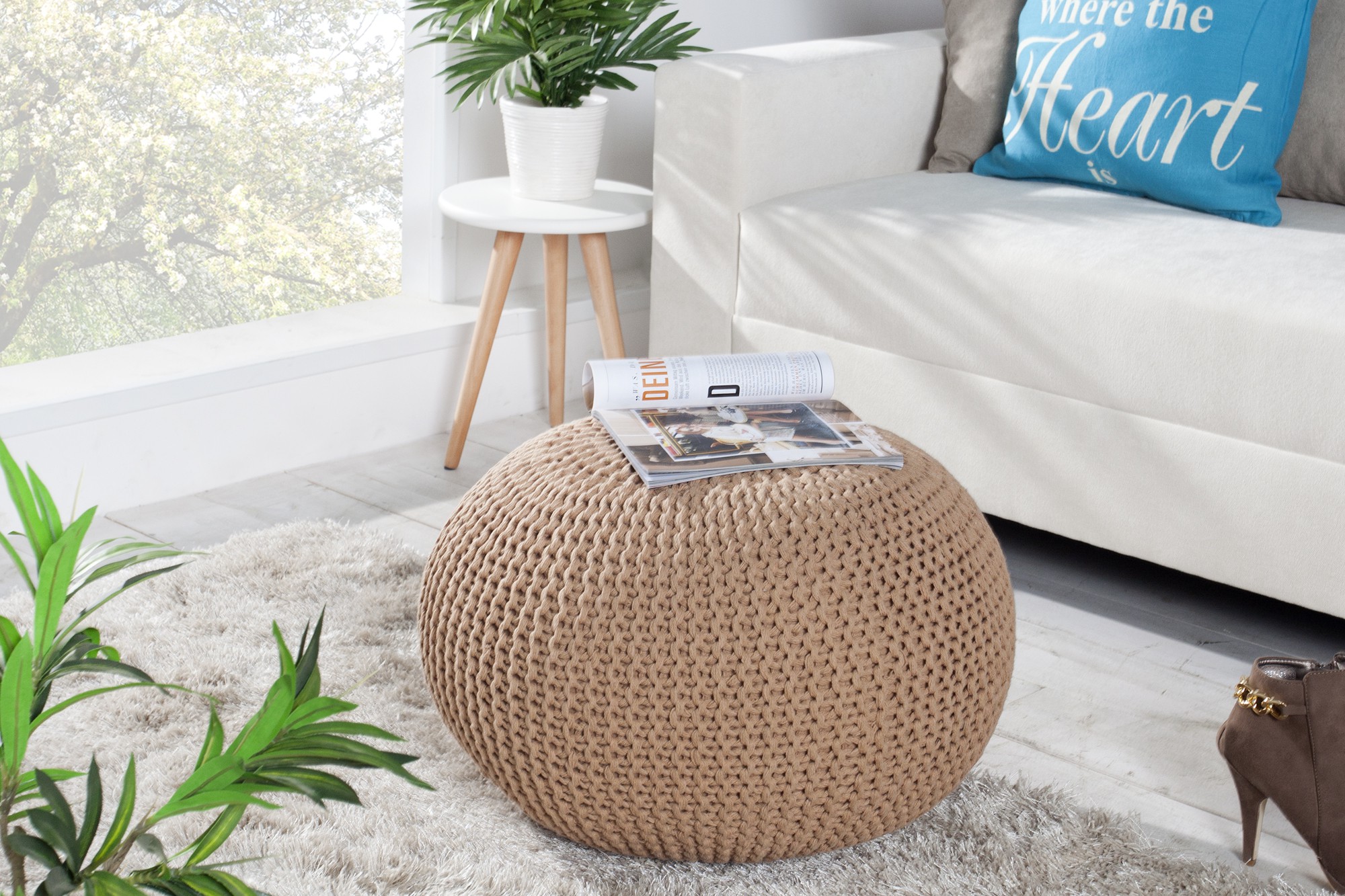 Estila Designová luxusní taburetka Stool 50cm kávová