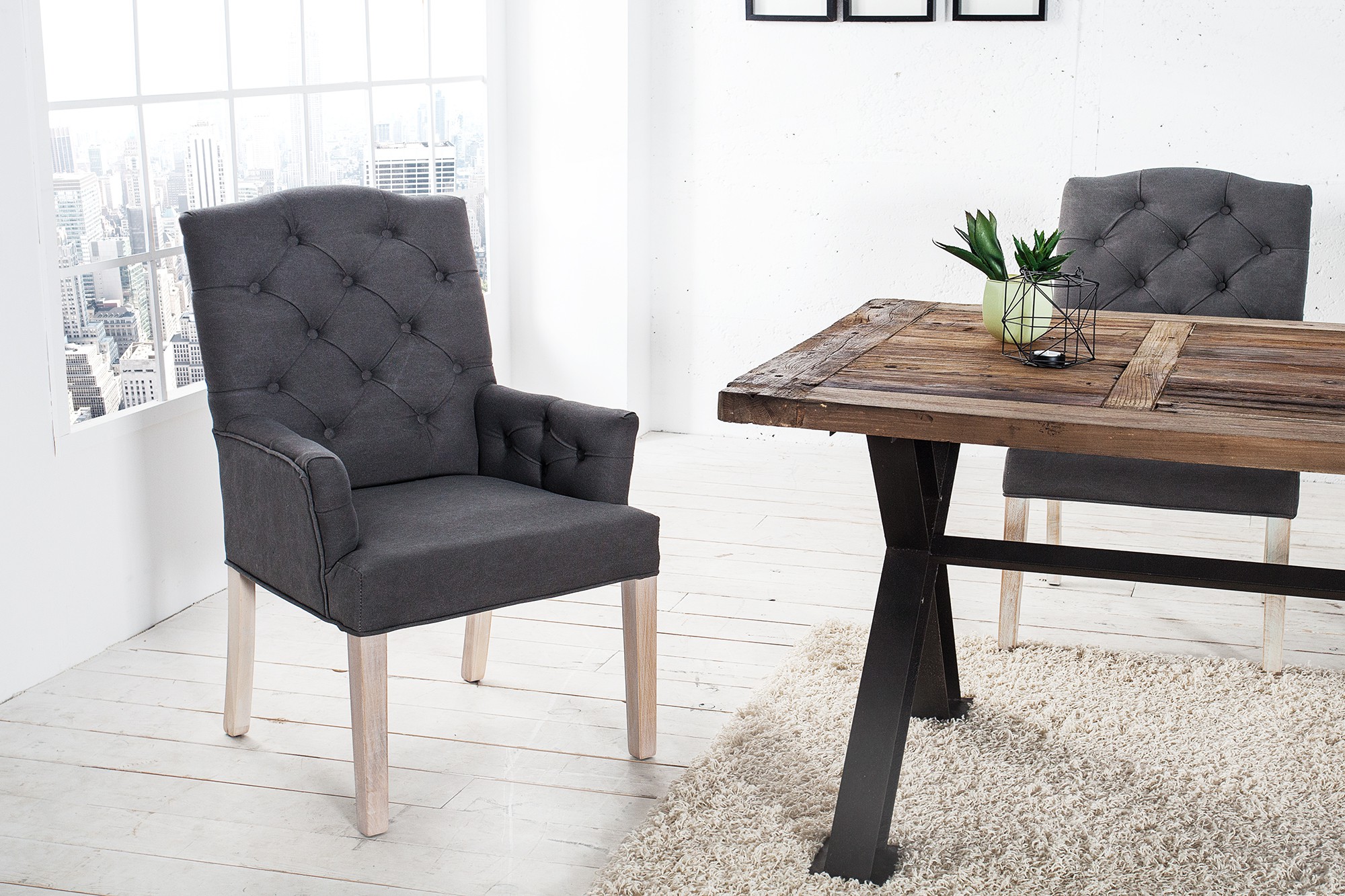 Estila Stylová retro židle Silloth šedá