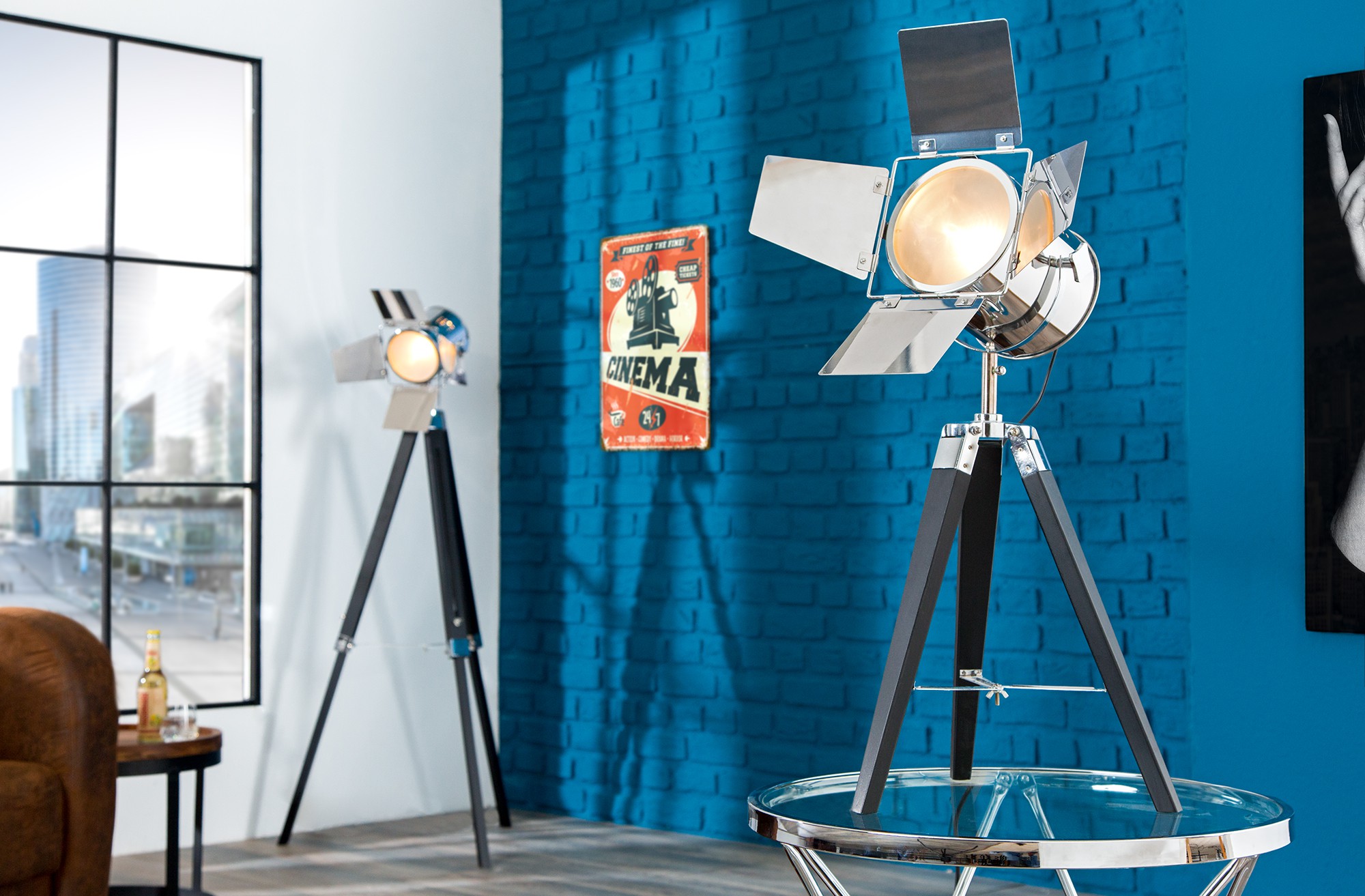 Estila Designová moderní stolní lampa Hollywood 65 cm černá