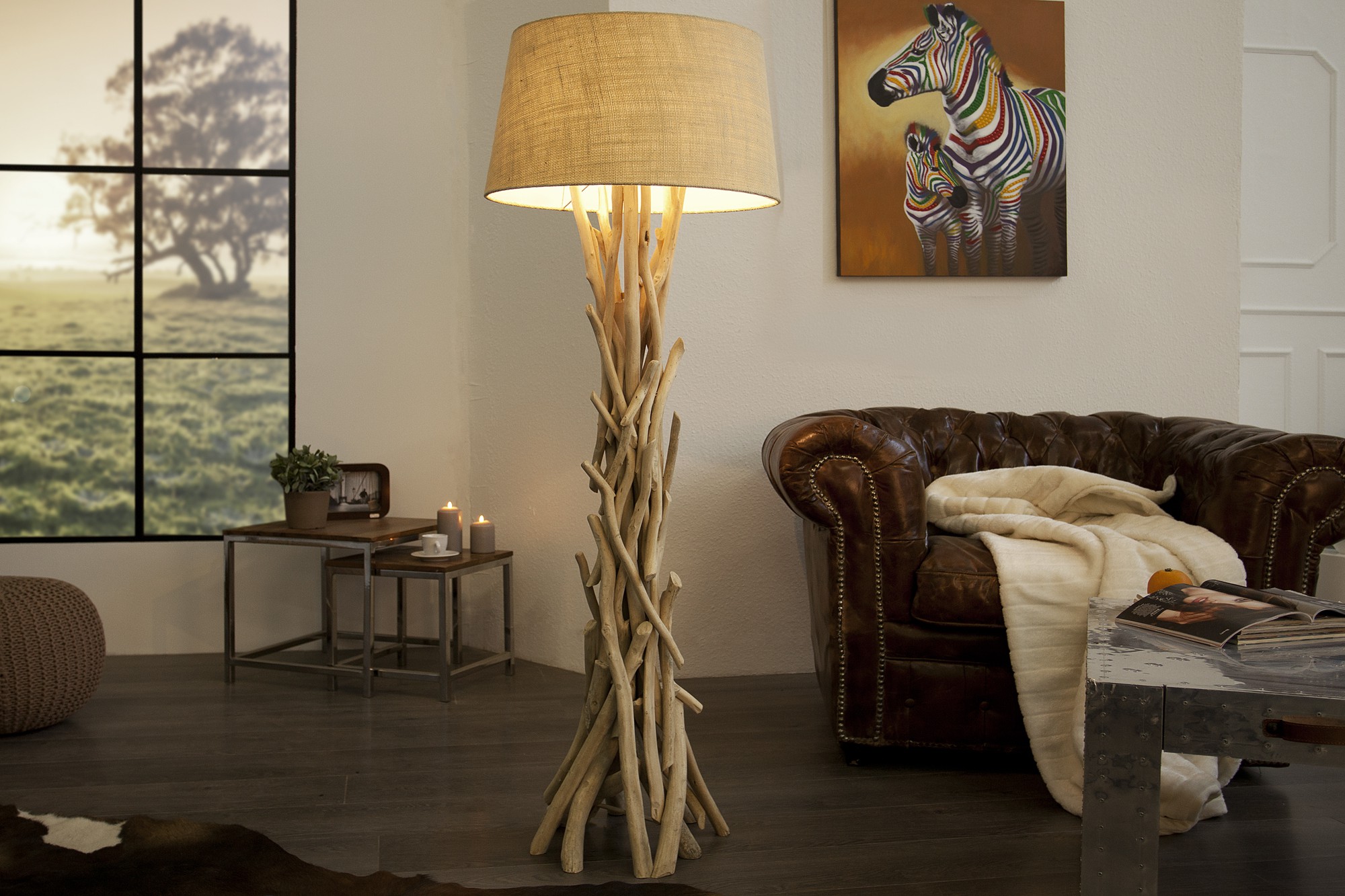 Levně Estila Designová originální stojací lampa Cara 155cm