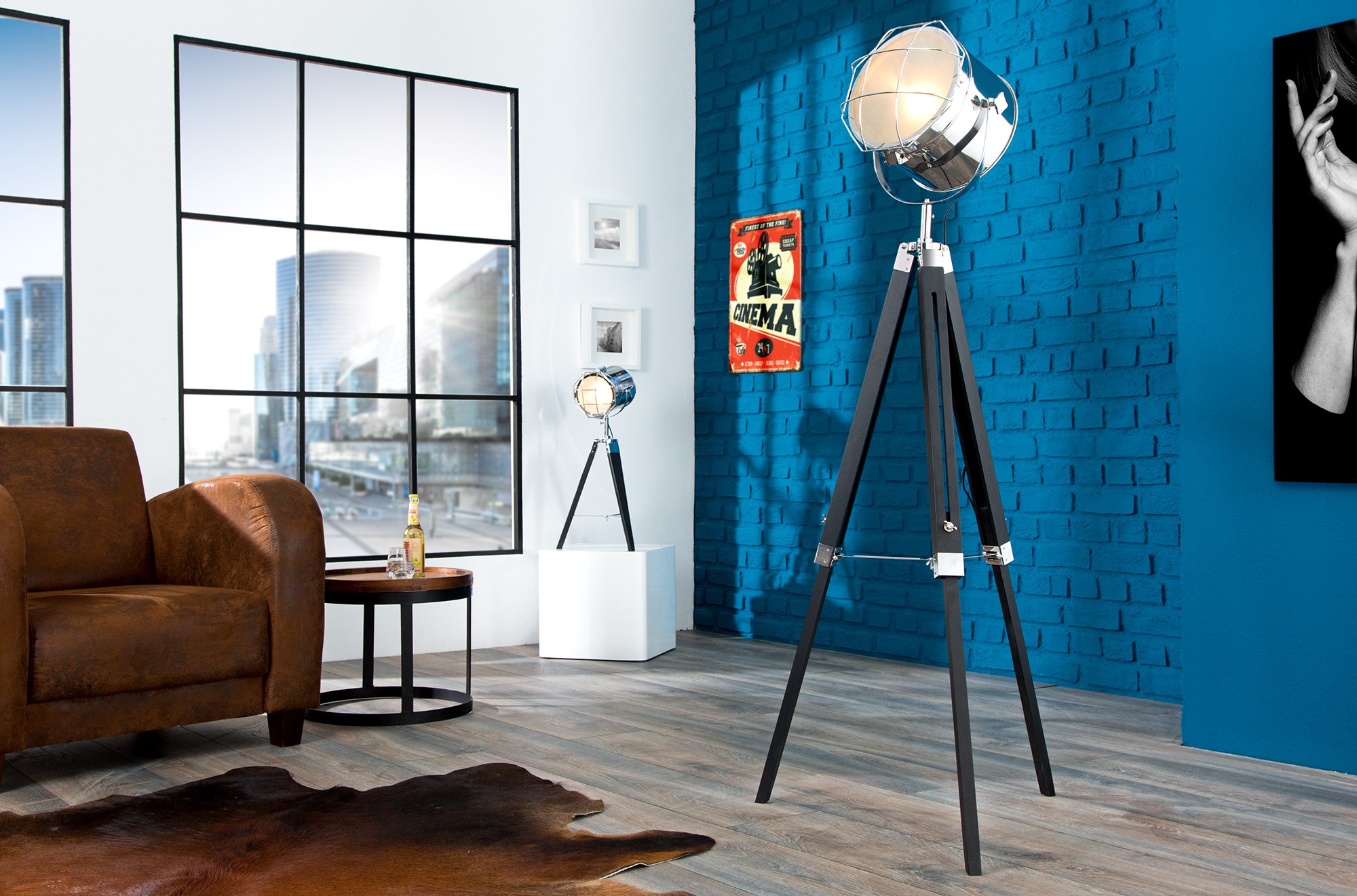 Estila Designová moderní stojací lampa Tripod