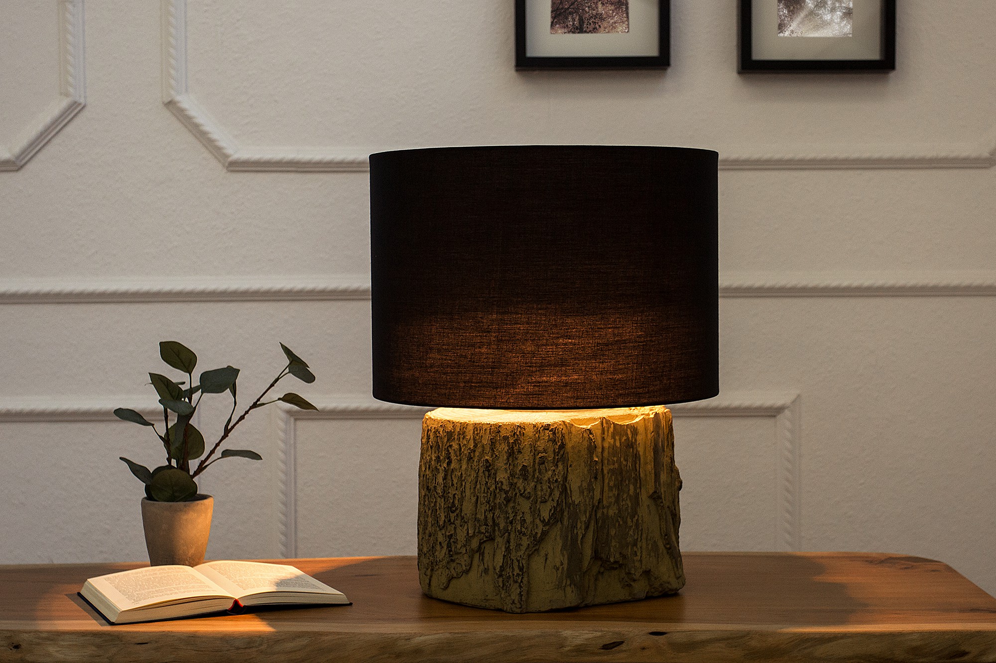 Levně Estila Designová originální stolní lampa Tara 40cm černá