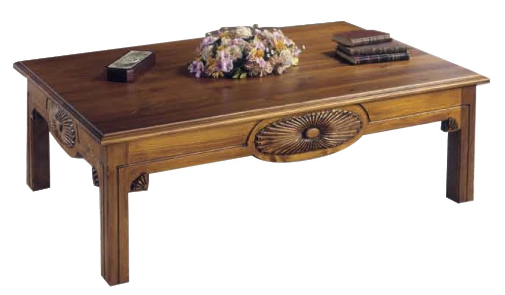 Levně Estila Rustikální dřevěný konferenční stolek Nuevas formas ze dřeva 140cm