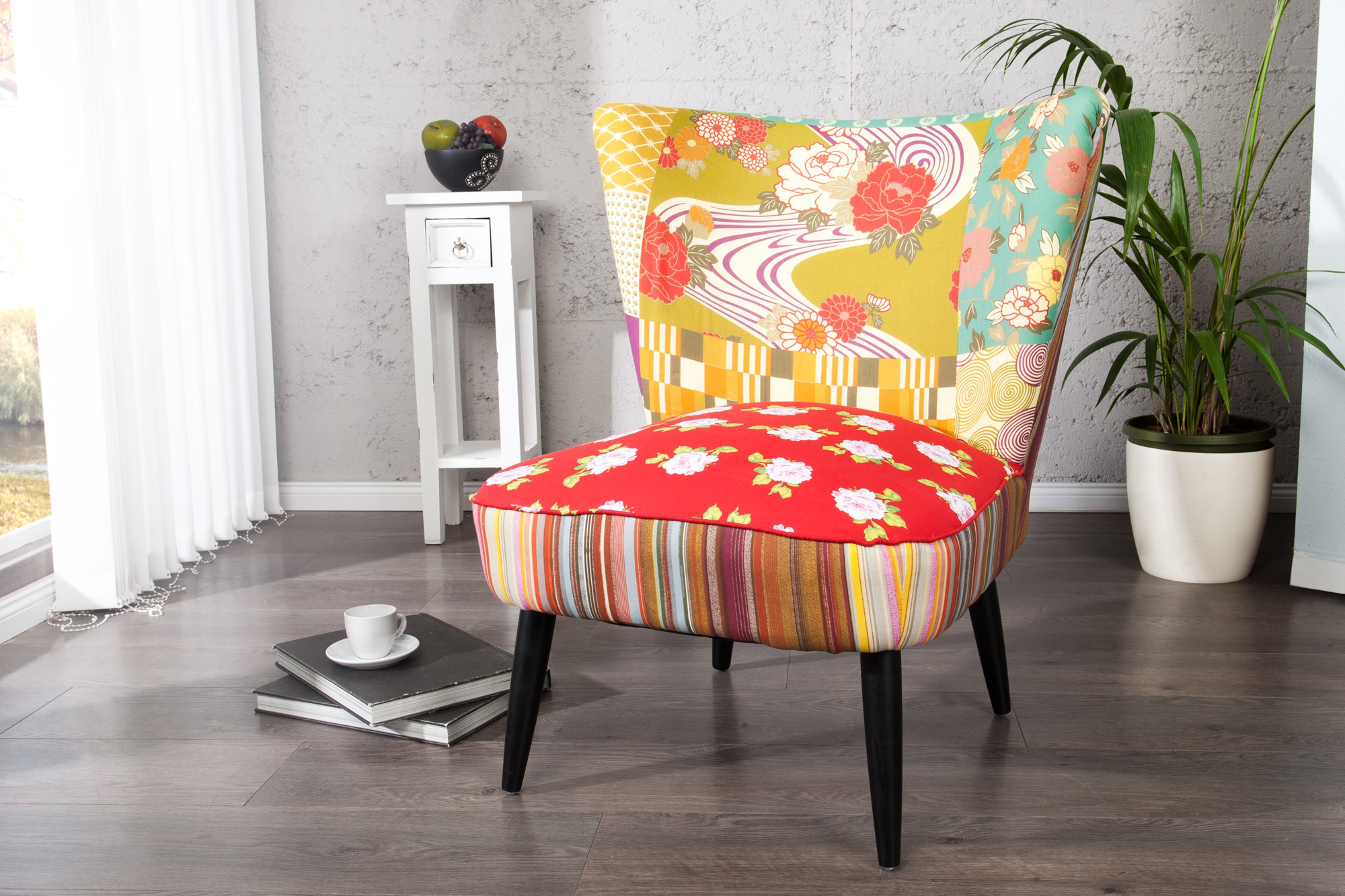 Estila Jedinečné křeslo Retro Ibiza Patchwork / barva