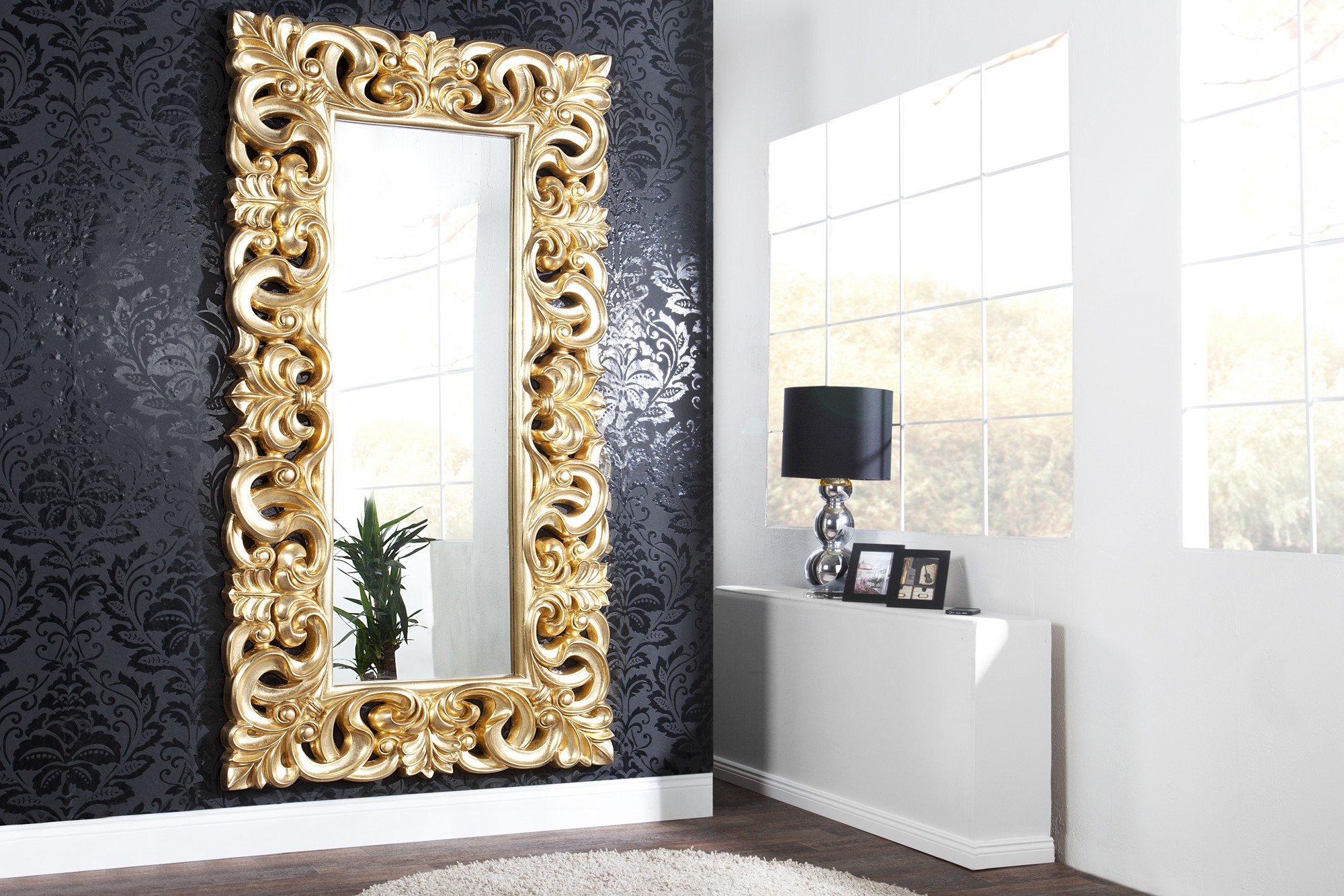 Levně Estila Stylové antické zrcadlo Venice 180cm zlatá