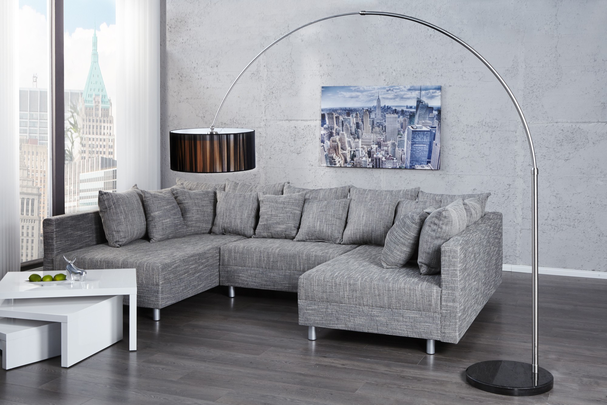 Estila Moderní nastavitelná stojací lampa Extenso černá