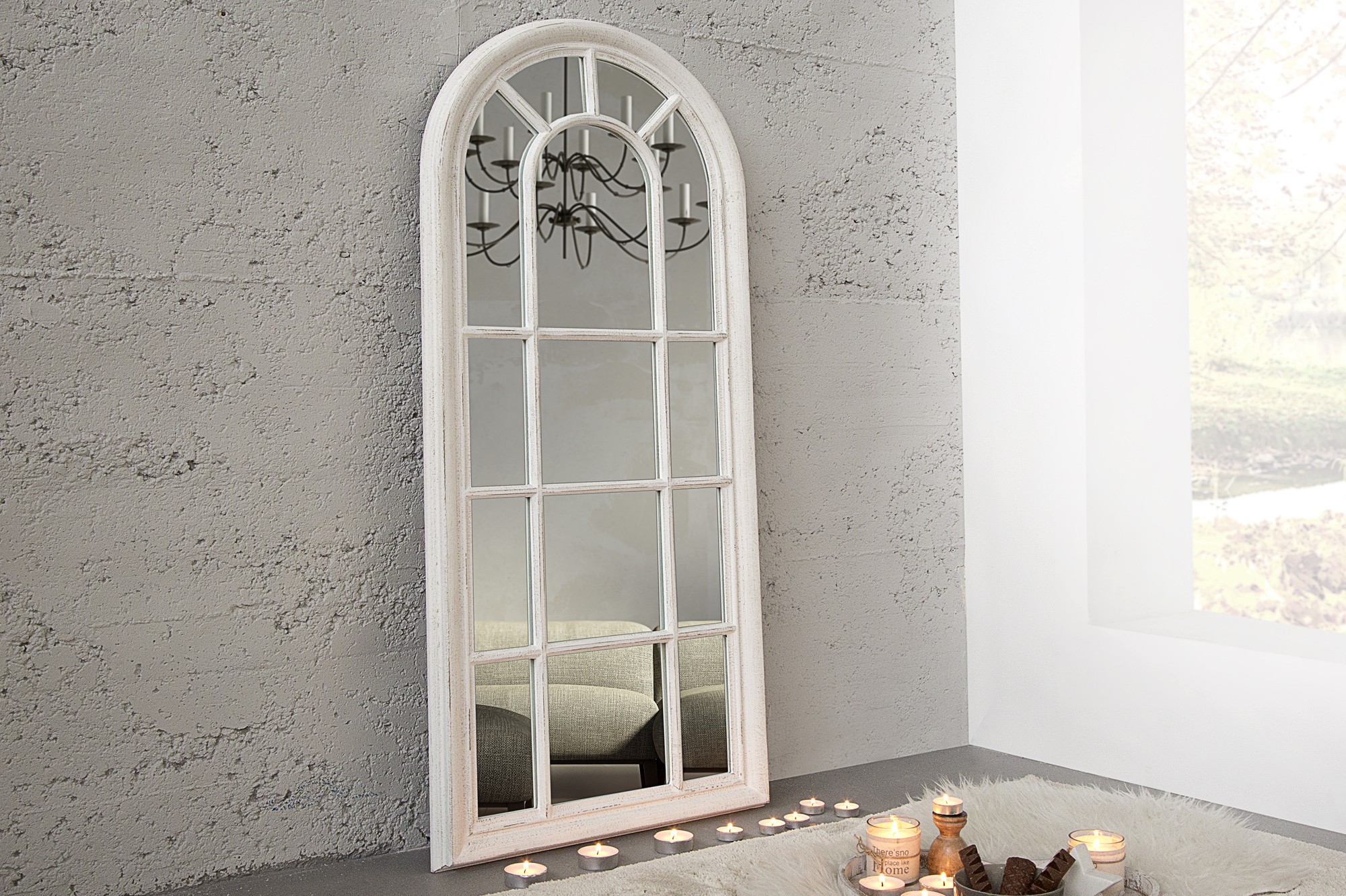 Estila Designové exkluzivní nástěnné zrcadlo Castillo 140cm šedá