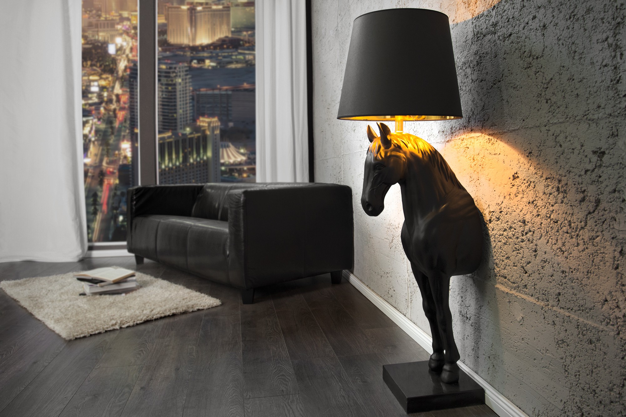 Estila Extravagantní stylová stojací lampa Black Beauty černá