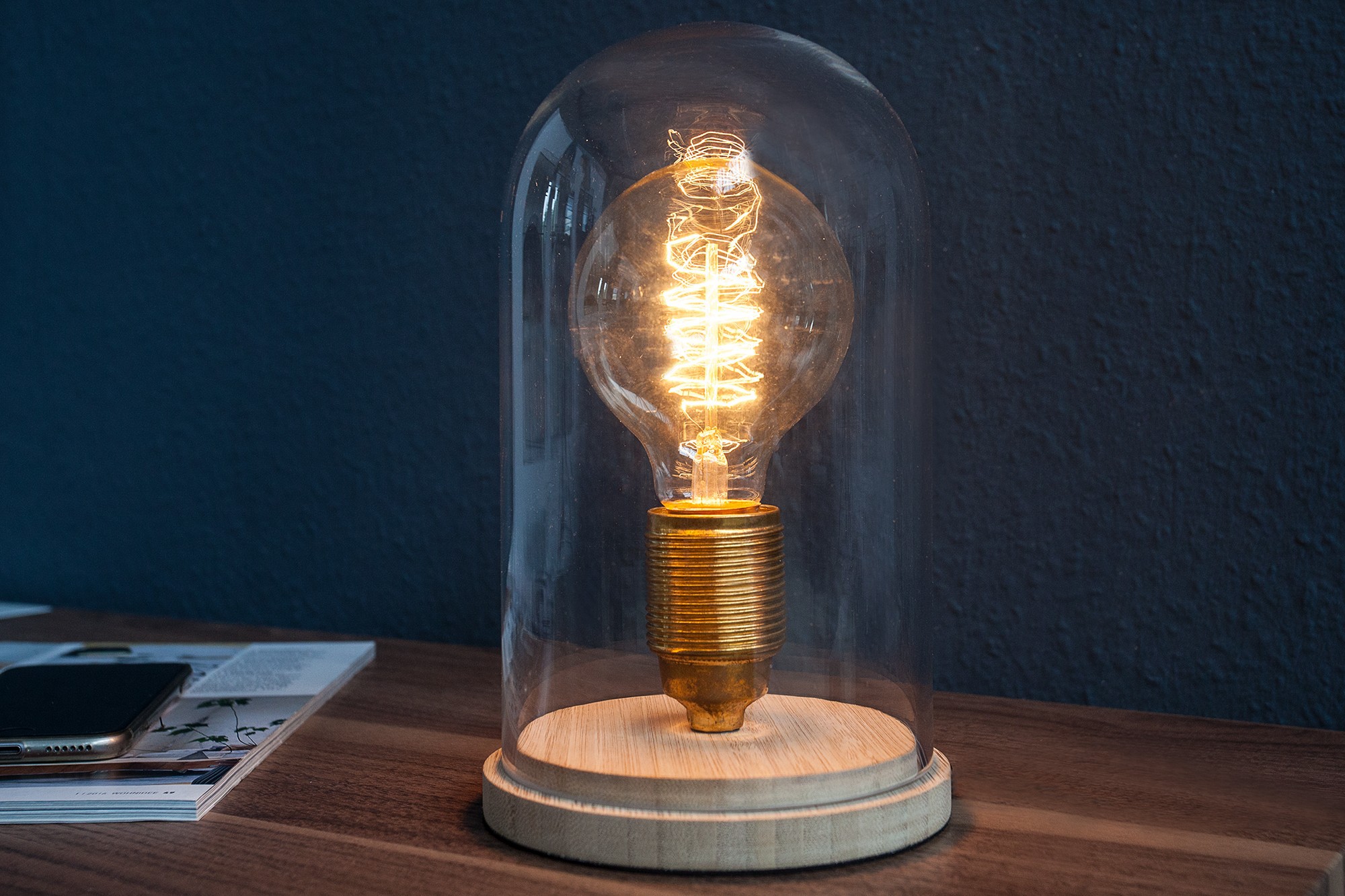 Levně Estila Designová stolní lampa Edison retro