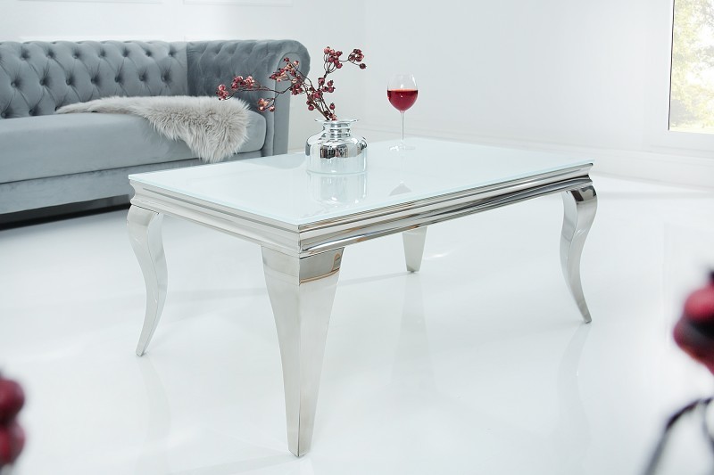 Levně Estila Luxusní konferenční stolek Modern Barock 100cm bílý