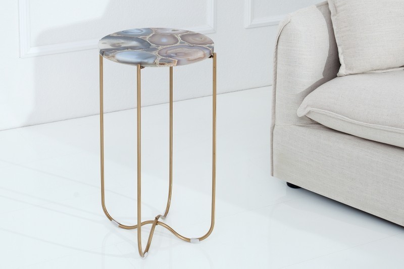 Estila Luxusní Achátový stolek Jaspis 35cm