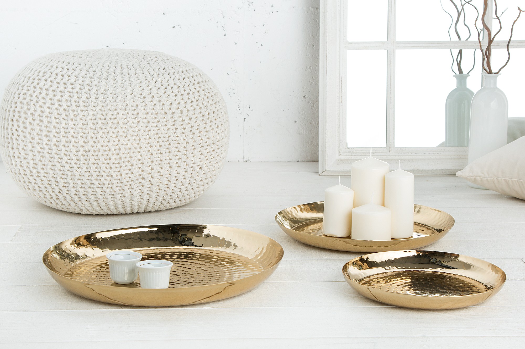 Estila Set designových dekorativních zlatých misek Orient