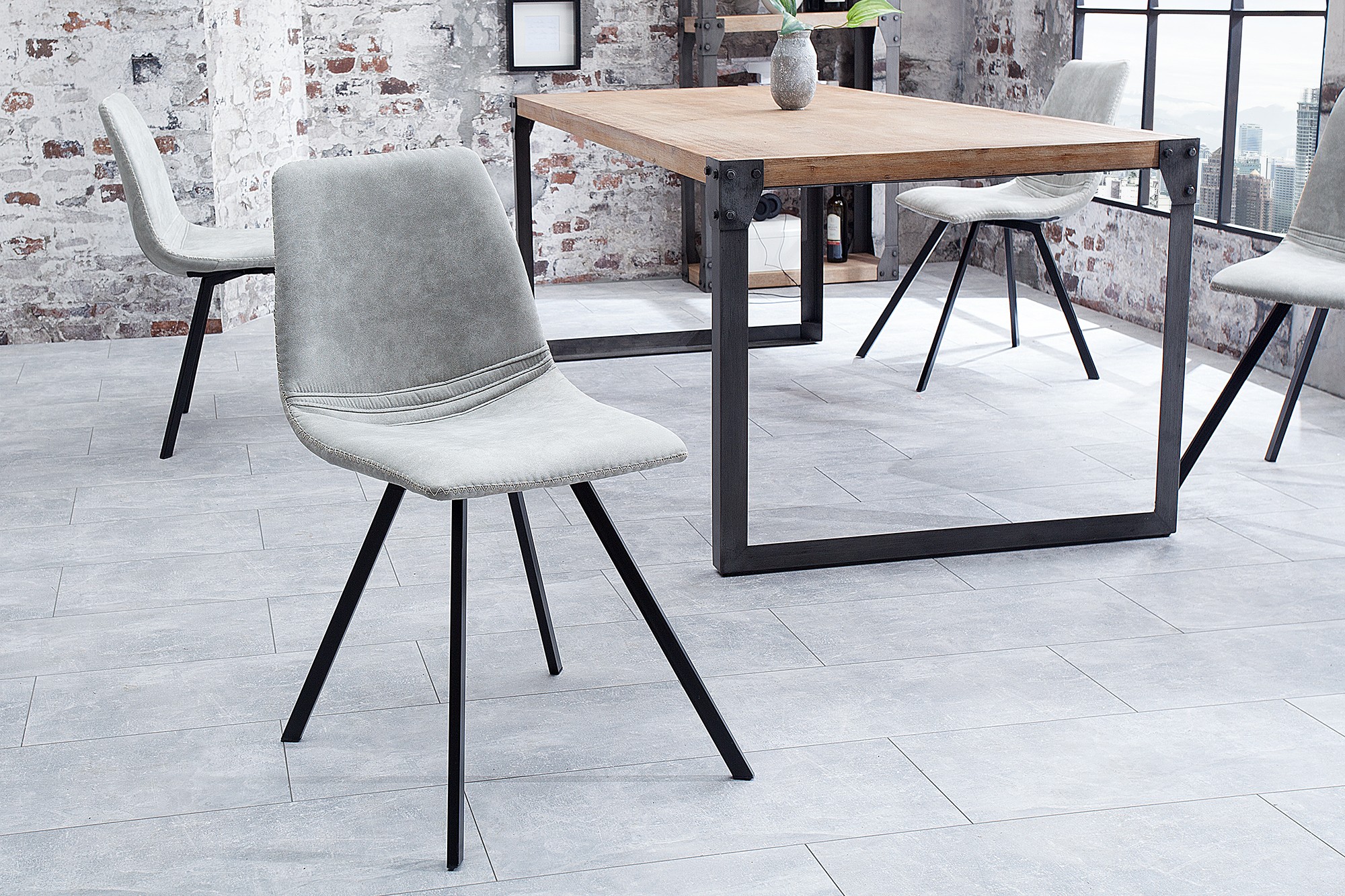 Levně Estila Designová židle Amsterdam Retro šedá