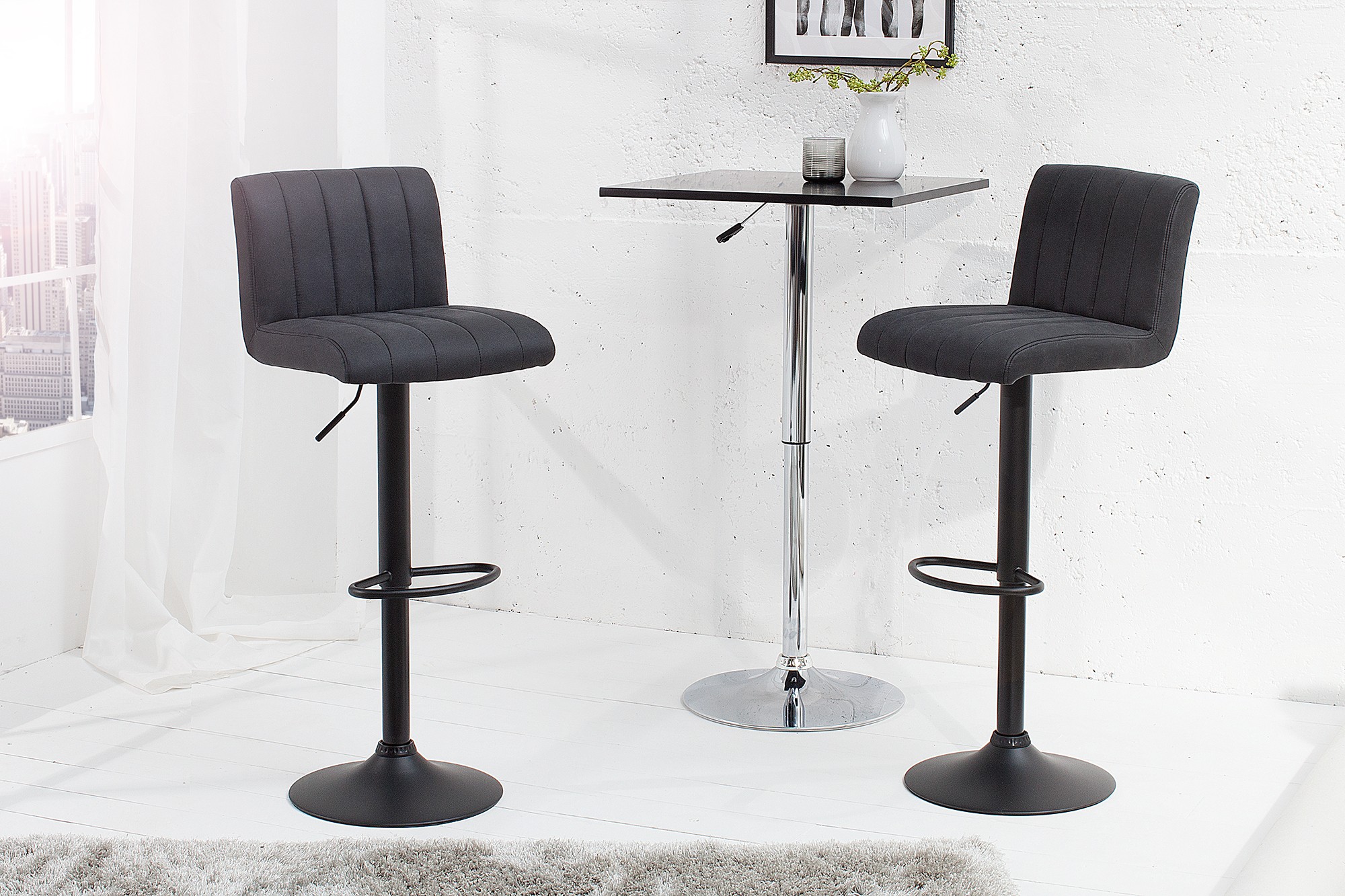 Levně Estila Designová barová židle Portland 88-109cm