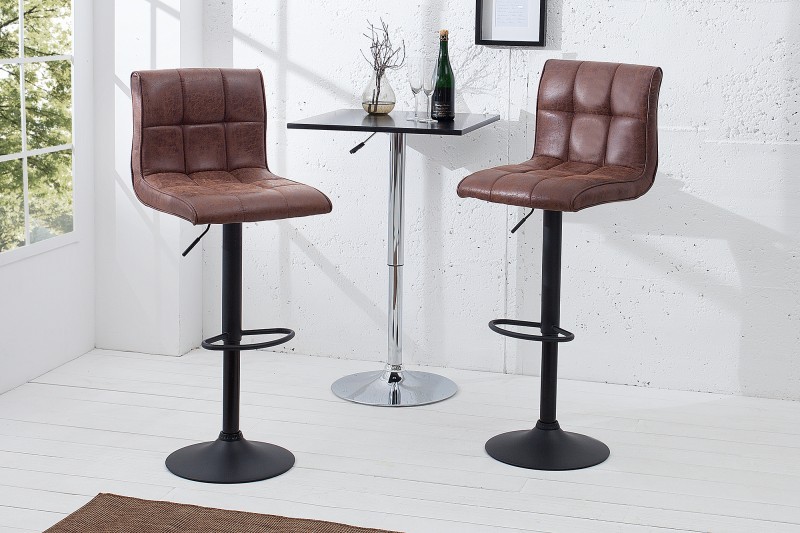 Levně Estila Designová barová židle Modena 95-115cm vintage brown