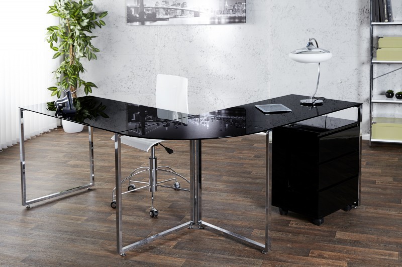 Levně Estila Luxusní elegantní pracovní stůl Big Deal černý