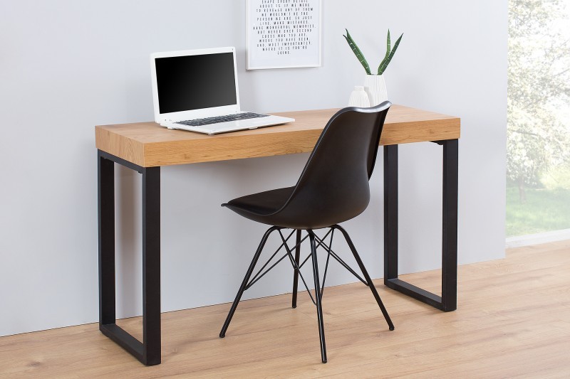 Levně Estila Designový moderní pracovní stůl 120cm černá / dub
