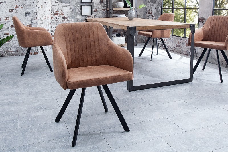 Levně Estila Designová vintage židle Lucca hnědá