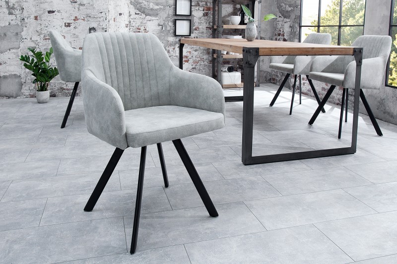 Levně Estila Designová vintage židle Lucca šedá