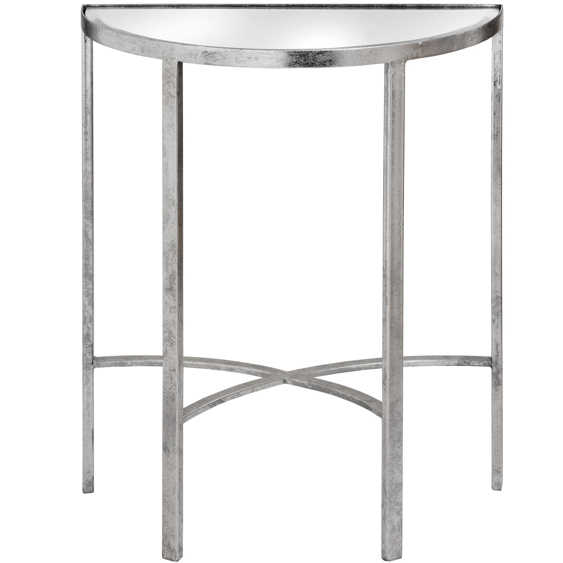 Levně Estila Designový zrcadlový půlkruhový stolek