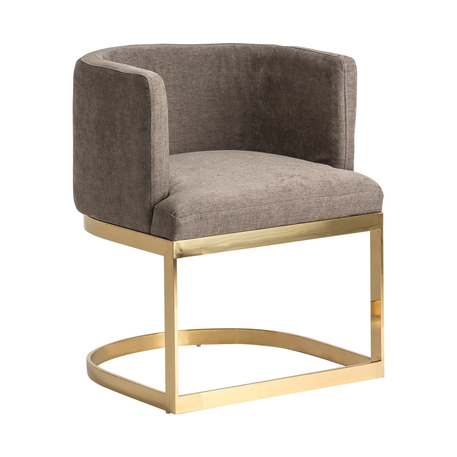 Levně Estila Designové art-deco křeslo židle Betliar se zlatou podstavou a hnědě šedým potahem 76cm