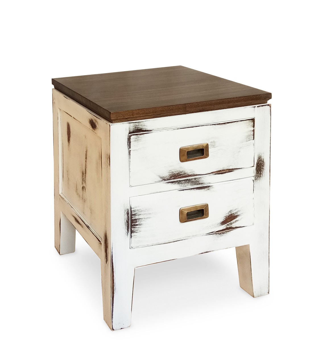 Estila Jedinečný noční stolek BLANC z masivu
