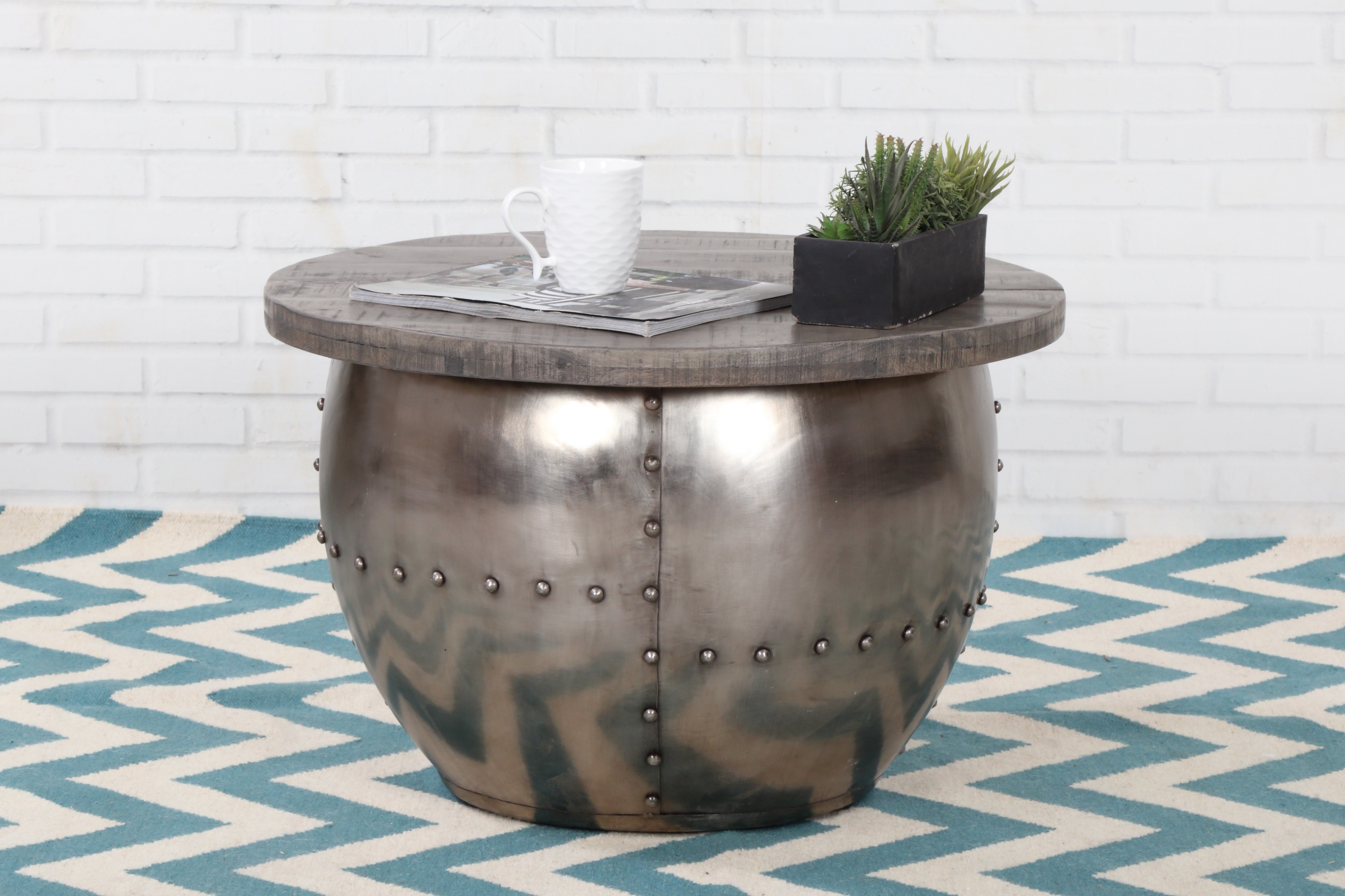 Estila Industriální konferenční stolek Prestwick šedý