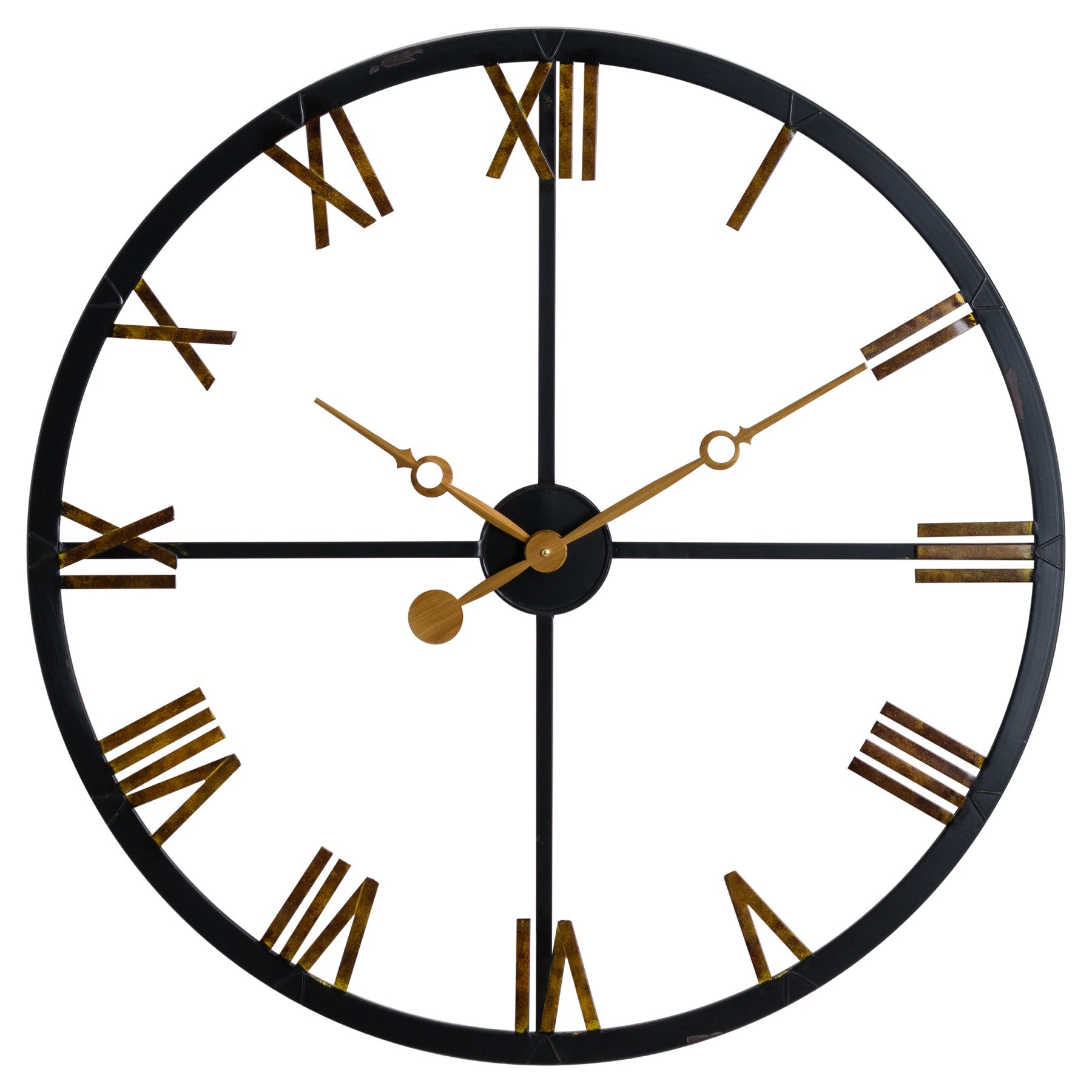 Levně Estila Jedinečné kovové hodiny 80cm