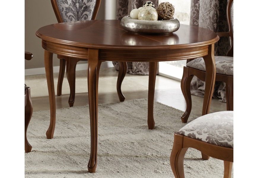 Estila Luxusní rustikální roztahovací kulatý jídelní stůl CASTILLA I 115-155cm kruhový