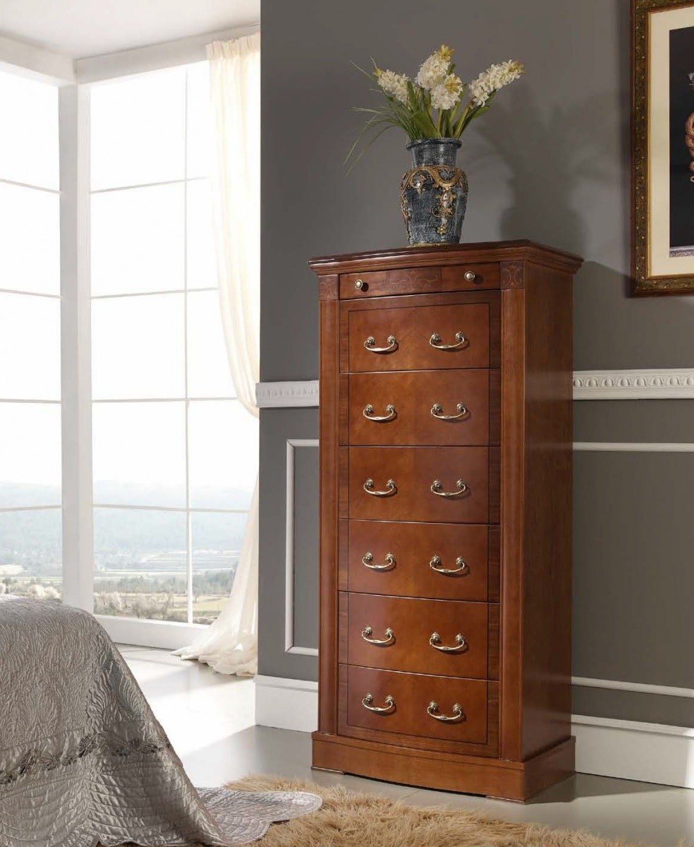 Estila Luxusní klasická rustikální vysoká komoda CASTILLA z masivu