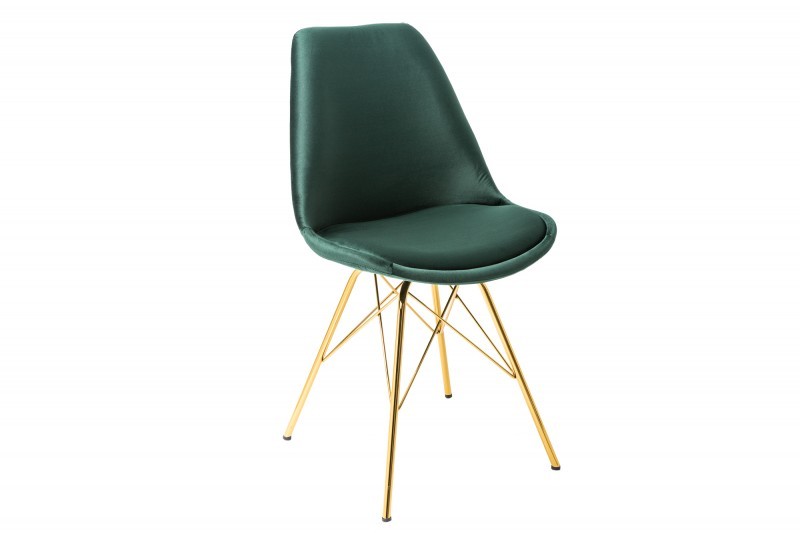 Levně Estila Designová židle Scandinavia samet tmavě zelená
