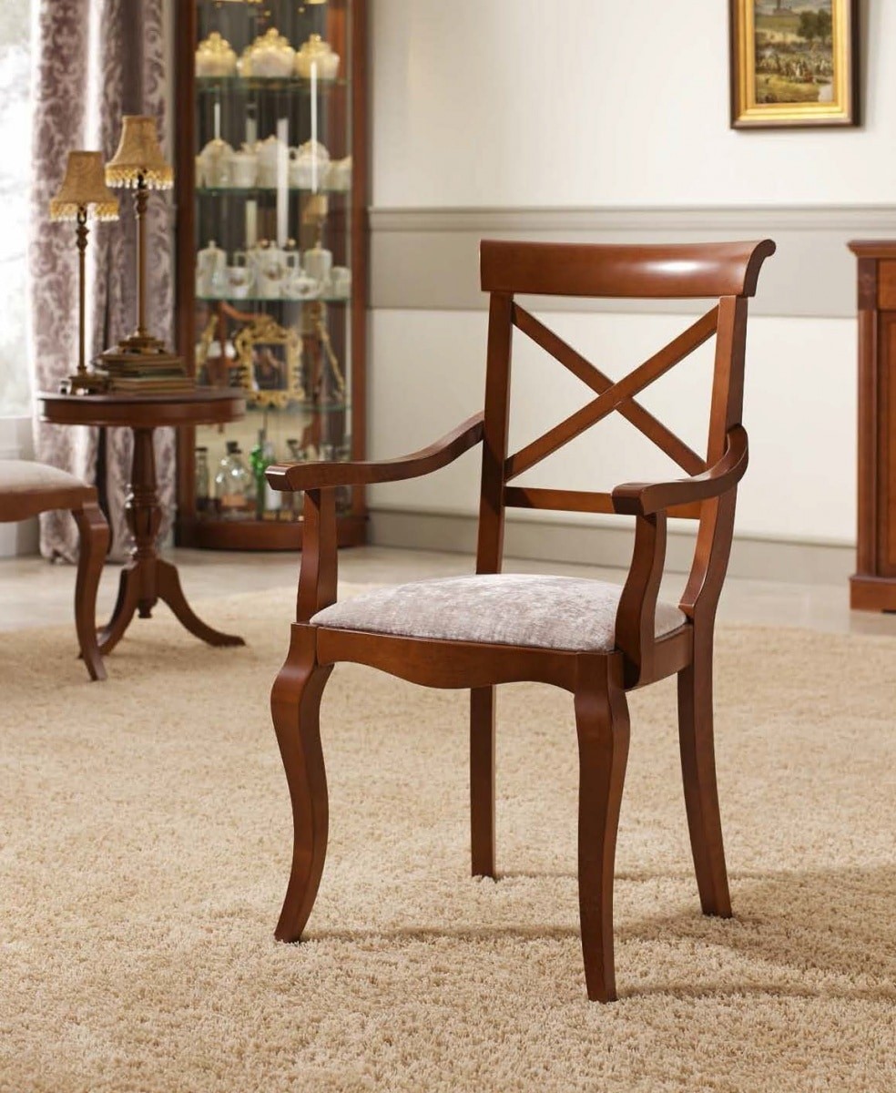 Estila Luxusní masivní židle TIRA s opěrkami / bez