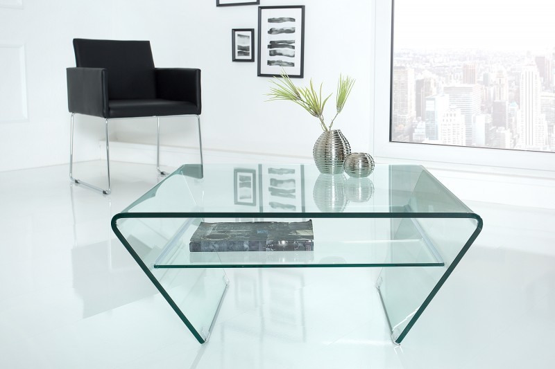 Levně Estila Luxusní skleněný konferenční stolek Ghost 70cm