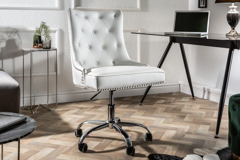 Estila Designové kancelářské otočné křeslo Modern Secretary bílé