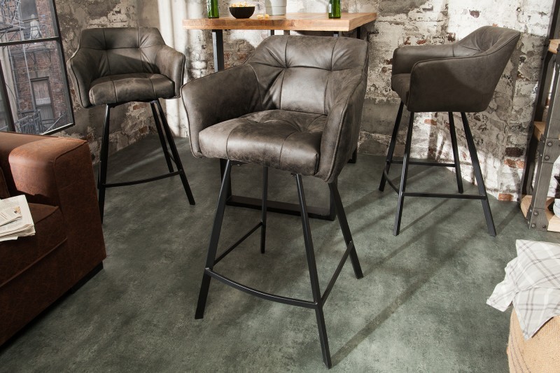 Levně Estila Luxusní židle Ima ve vintage stylu tmavě šedá