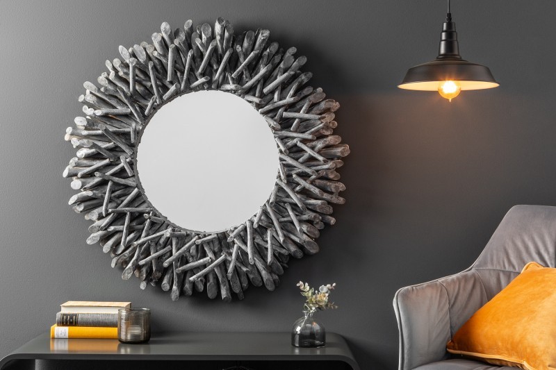 Estila Designové zrcadlo Vista v šedé barvě