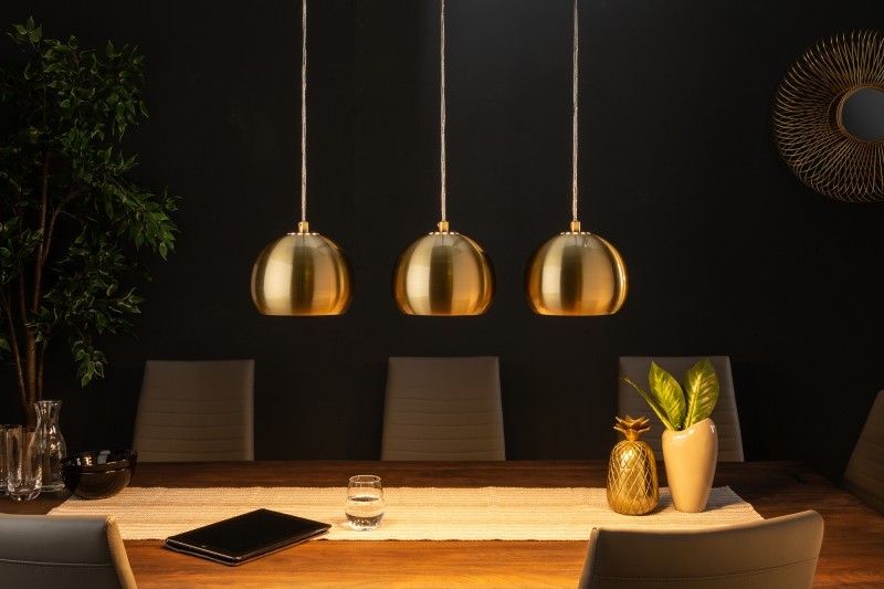 Levně Estila Designový set 3 lamp závěsných lamp Amaris zlaté