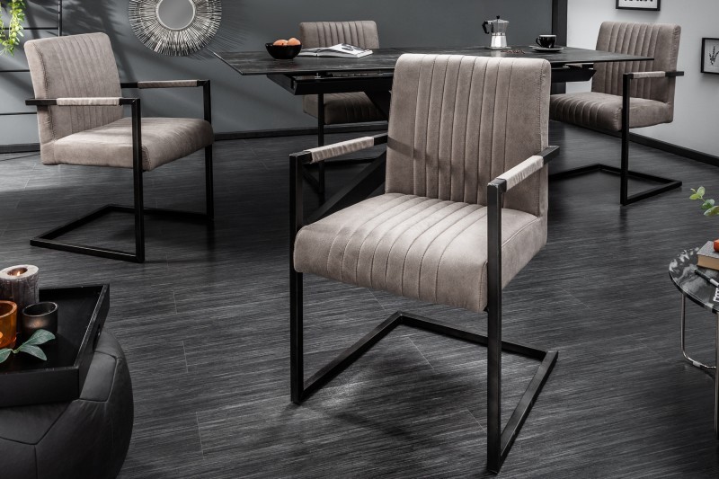 Levně Estila Retro designová židle Inspirativní tmavě šedá 90cm
