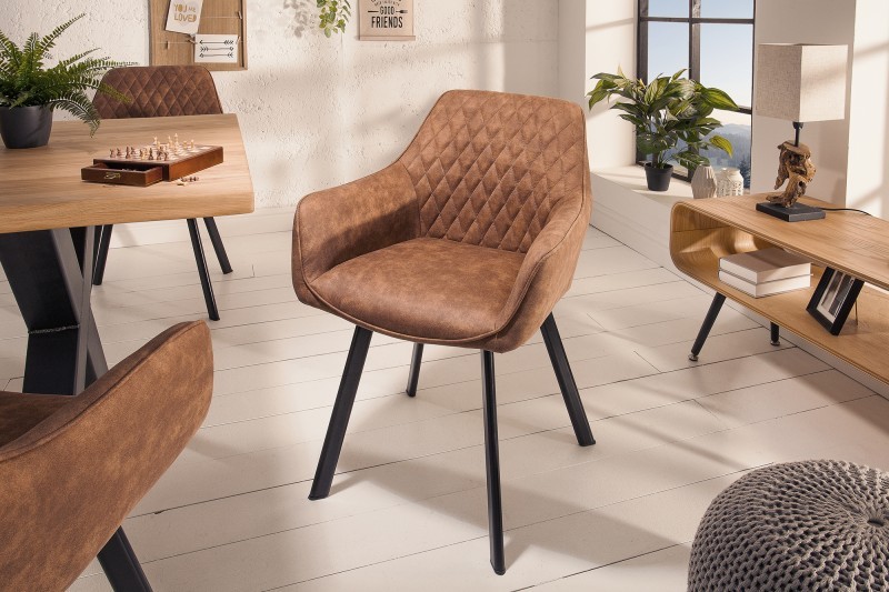 Levně Estila Moderní designová židle Ventura v hnědé barvě 59cm
