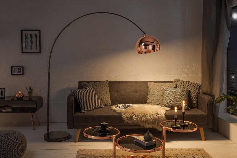 Estila Moderní designová stojací lampa Urbano rose gold