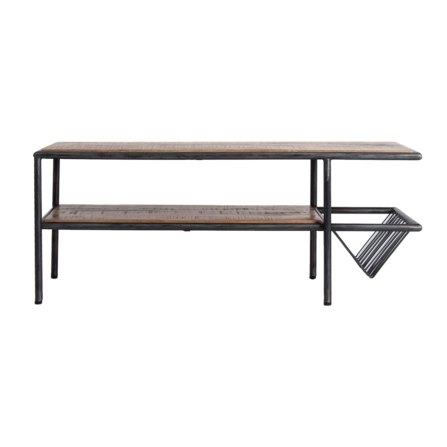 Estila Industriální stylový konferenční stolek Aminta mango z masivu 120 cm