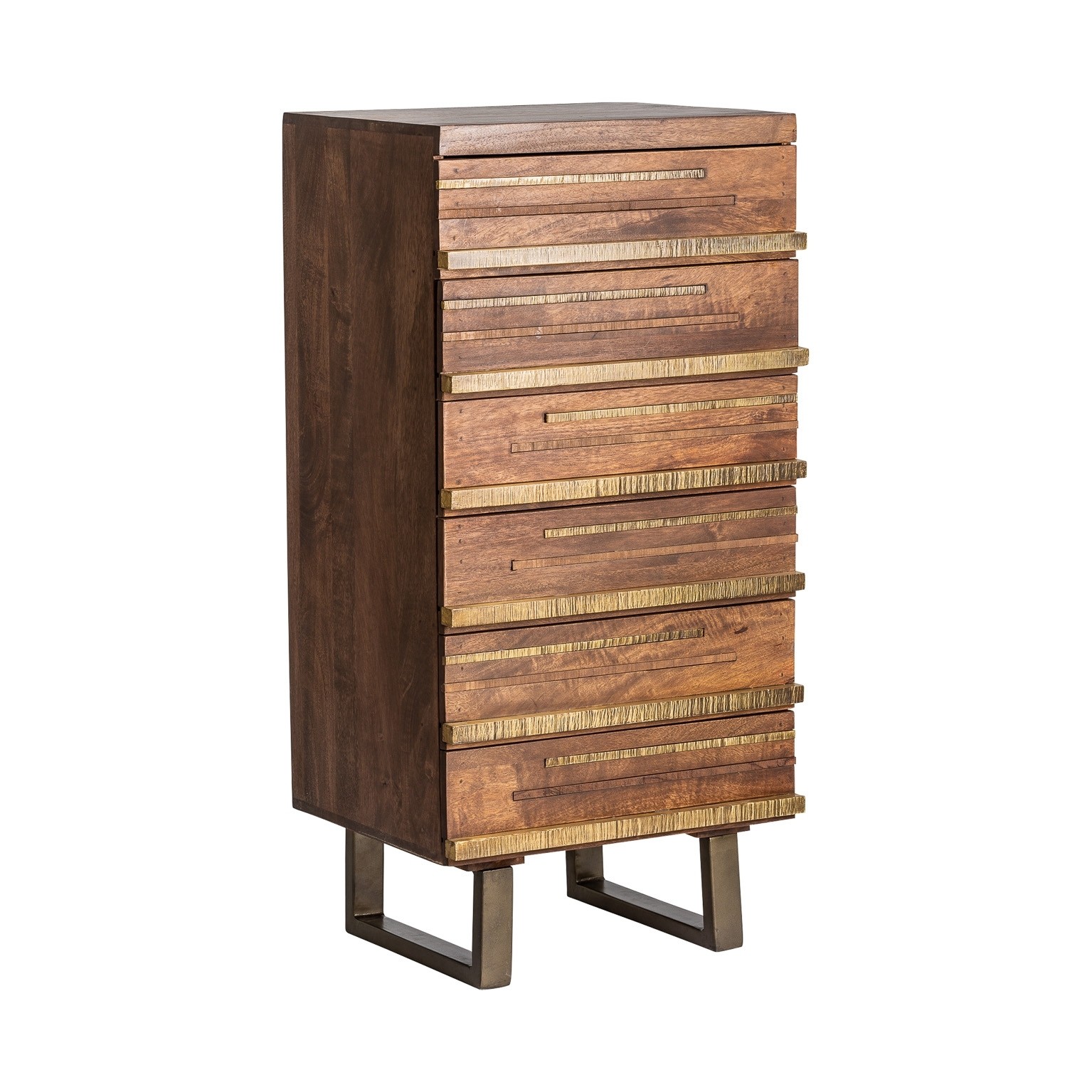 Estila Designová a nadčasová vysoká komoda Domitilla z masivu 112cm