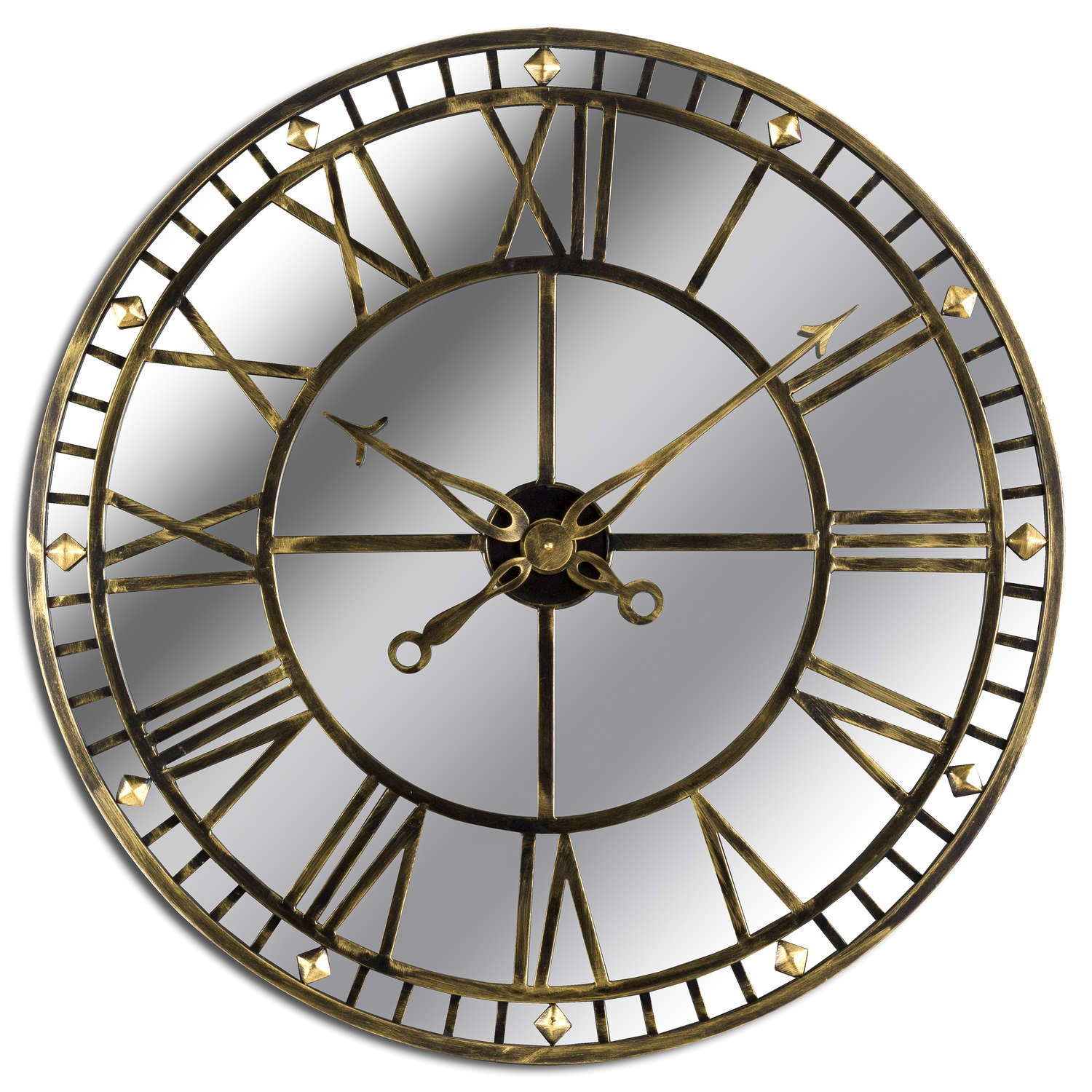 Levně Estila Zrcadlové designové nástěnné hodiny Dorian 80cm