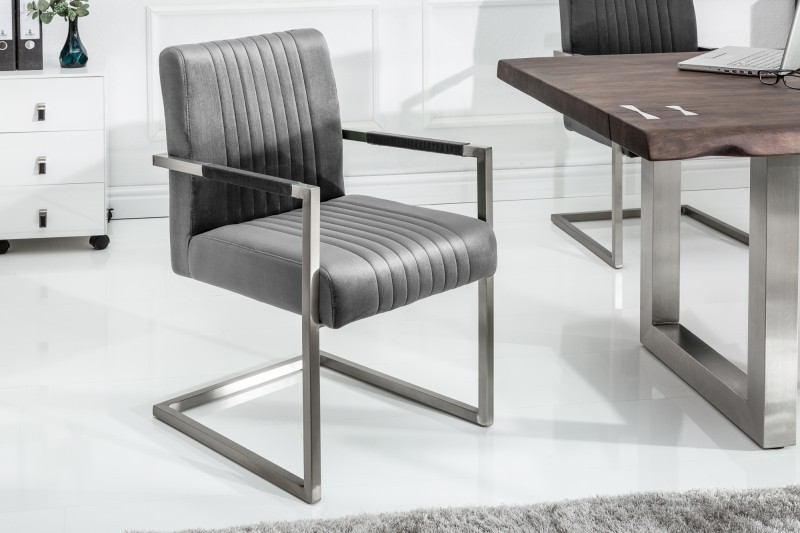 Estila Moderní židle Imperial 88cm v šedém provedení